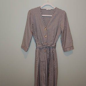 Mango Check Bow Dress